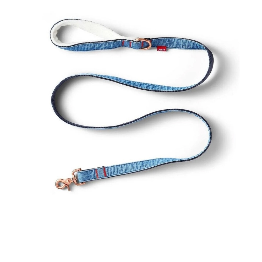 Levi 6 ft Denim & Sherpa Pet Dog Leash 6ft, NEW